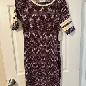 Stylish Women's Dress in Purple and Cream